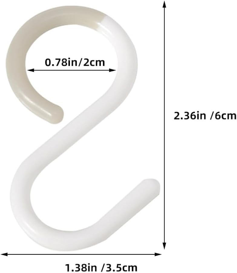 White Plastic S Hooks 12pcs Multi Purpose Kitchen Bathroom Cabinet Storage Organizer - Image 2